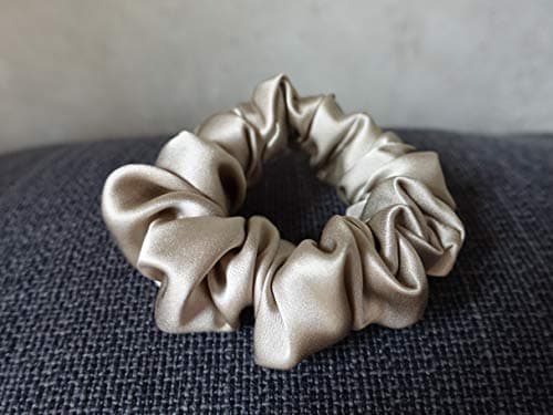 Champagne silk hair scrunchie