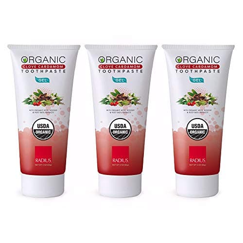 RADIUS - Organic Gel Toothpaste - Clove Cardamom (3 oz) | 3-Pack