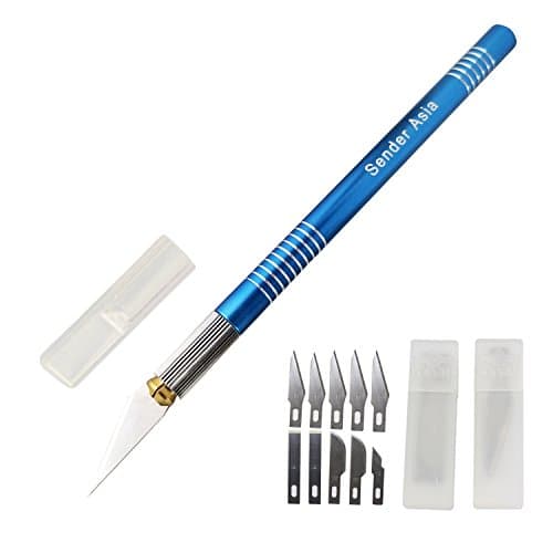 Multi-Purpose Precision Utility Craft Knife,for Art Working Cutting,Carving,Trimming,Chiseling,with Cap and Extra 10-Piece Blades