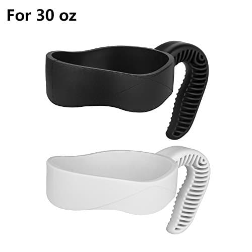 2Pack-Lavince Cup Handle Anti-Slip Grip Accessories holder For Yeti 30 oz Rambler Tumbler Stainless Steel,RTIC, SIC,Ozark Trail Mug-(Black+White)