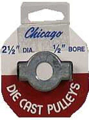 Chicago Die Cast 2 1/2 in. Dia. Zinc Single V Grooved Pulley