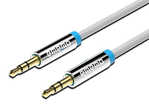 EMEMO® #1 Premium 3FT (WHITE) 3.5 mm to 3.5 mm Stereo Jack Auxiliary Audio Cable - Compatible iPhone/iPod/iPad/Samsung/Nexus and MORE! (1 YEAR WARRANTY!)
