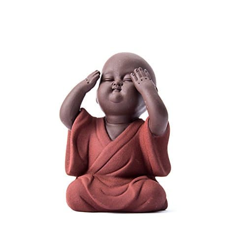ABYSTEPS Statues & Sculptures - Handmade Buddha Tea Pet zisha Buda Monk Tea pet Tea Accessories kung fu Tea Set K001 1 PCs
