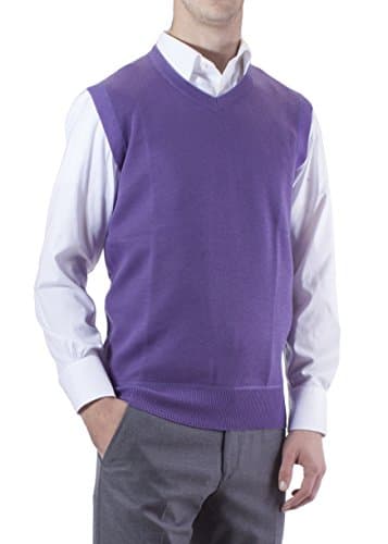 Alberto Cardinali Men's Solid Color V-Neck Sweater Vest