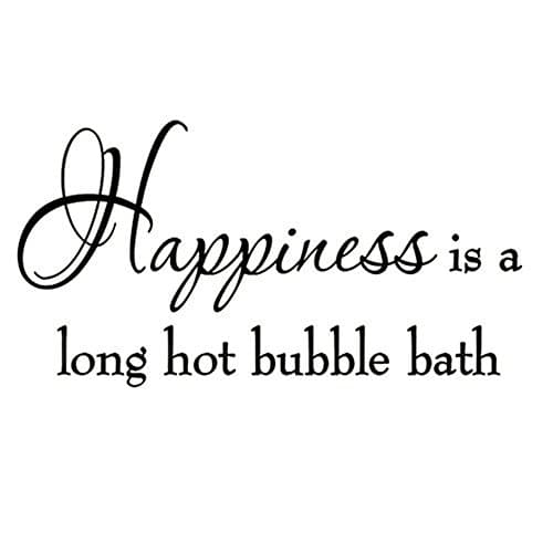 fdfzz wall sticker decor Happines Is A Long Bubble Bath Bathroom Quotes Shower Sayings Tub quotes art decor