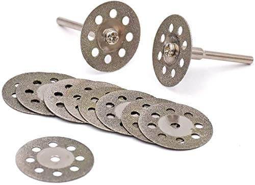 30 Pcs Diamond Cutting Wheel Cut Off Discs Coated Rotary Tools W/Mandrel 22mm for Dremel by YEEZUGO