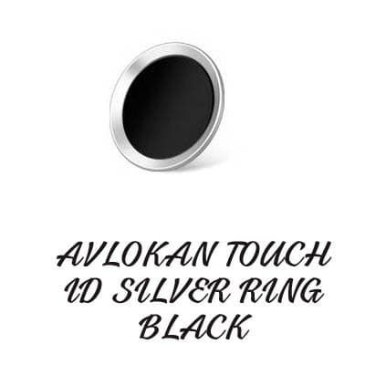 AVLOKAN Touch ID Home Button Sticker for iPhone(Silver Black)