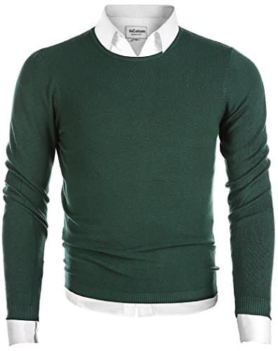 Men's Long Sleeve Crew Neck Pullover Knit Sweater