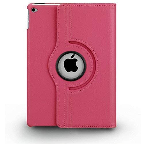 iPad Air 2 (A1566,A1567) Case, 360 Degrees Rotating Multi Angles Magnetic Screen Protective Stand Case Cover for Apple iPad Air 2 (Hot Pink)