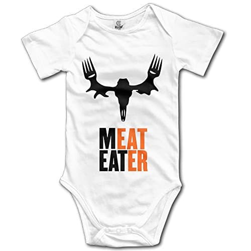 Unisex Baby's Climbing Clothes Set Meat Eater Bodysuits Romper Short Sleeved Light Onesies for 0-24 Months