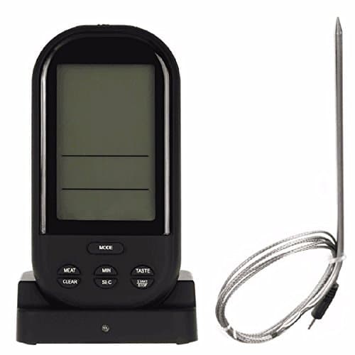 LUOER Kitchen Food Thermometer With Timer Wireless Barbecue Thermometer BBQ Grilling Roasting Barbecue Temperature Alarm