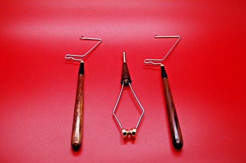 Produtti 2X Whip Finisher, Standard and Large, and Ceramic Bobbin Holder with Wooden Grip