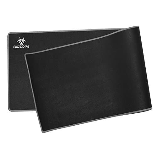 BioZone Extra Large XXL Extended Gaming Mouse Pad, Stitched Edges, Waterproof, Super Smooth, Non-Slip Backing - 3mm thick- 36"x11" - Grey