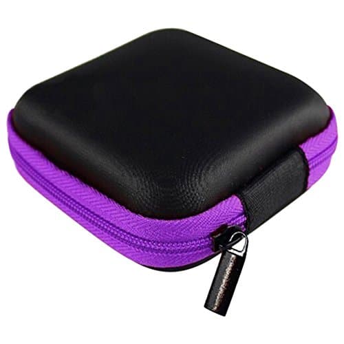 Magic Finger Square Pocket Hard Case Zipper Headphone Storage Organizer Case