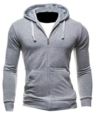 ShuangRun Mens Zip Active Solid Color Workout Hoodies Slim Sweatshirt Jackets