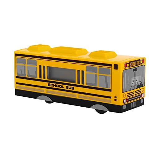 Wua Antique Style Bus Creative Alarm Clock Running Never Fall Down Bus Digital Despertador (Yellow)