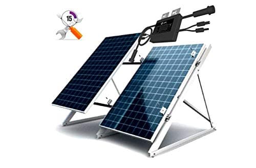 Self-consumption Solar Kit 2 260W plates with 500W Microinverter and Aluminium Support Structure for the plates and inverter