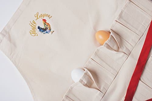 The Fluffy Layers Egg Gathering Apron (Plain) - HOLDS 15 EGGS. A Beautiful Alternative to the Basket - Gather Eggs from Your Chicken Coop - Eggs Kept Safe