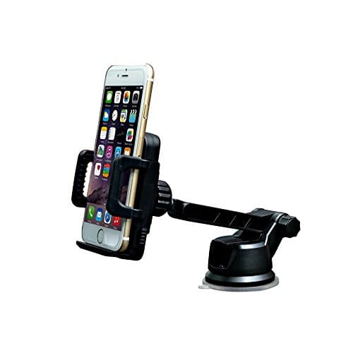 Dashboard & Windshield Car Phone Mount Holder - iPhone 7/6s/6, Galaxy S8/S7. Adjustable Arm, Rotates 360°. Cradle & Secure Mobile Cell Phones: Android, Blackberry, Google Nexus, Smartphones & GPS