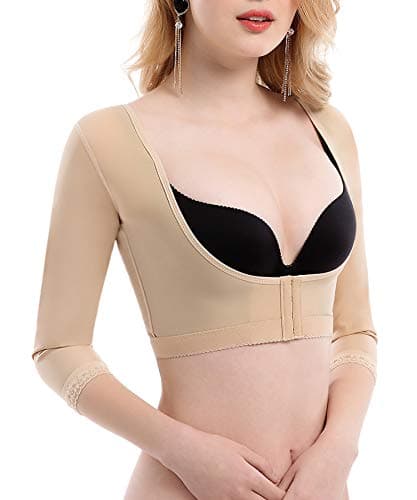 Lechiry Women’s Compression Sleeves Upper Arm Shaper Plus Size Vest Humpback Posture Corrector Shapewear for Weight Loss
