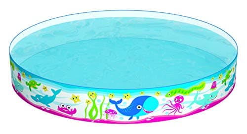 SourceDIY 60" X 10" Fill N Fun Paddling Swimming Pool With Rigid Walls For Kids Hard Rubber Round Infant Undersea Decoration Toddlers Tub Multi-Colour Ideal For Girls and Boys