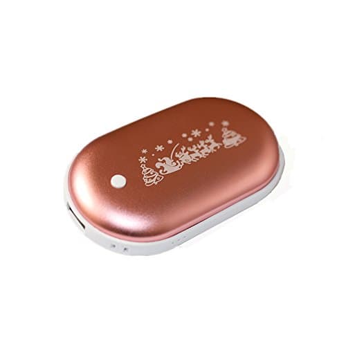 Hand warmers 5000mAh Baimusi Pebbles Shape Double-Side USB Rechargeable Hand Warmer with both sides warm /2 in 1 Portable Power Bank for iPhone Samsung Galaxy and More (Rosegold)