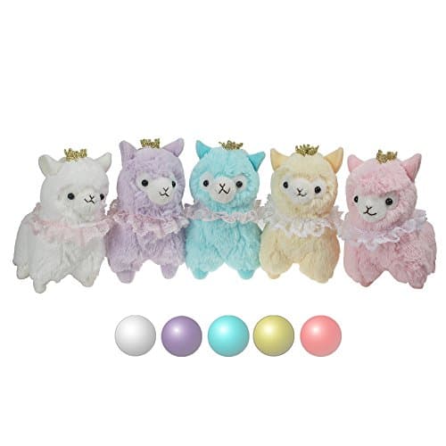 KSB Pack Of 5 6.7" Crown Plush Alpaca,100% Plush Stuffed Animals Doll Toys,Best Birthday Gifts For The Children.