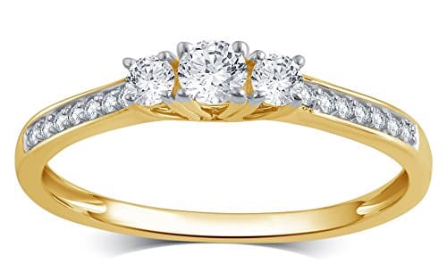 0.25 Cttw Diamond Three Stone Ring in 10K Yellow Gold