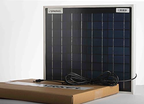 Sparkel Black 10W Solar Panel with Moulded Three Meter Long Wire for DC Connection