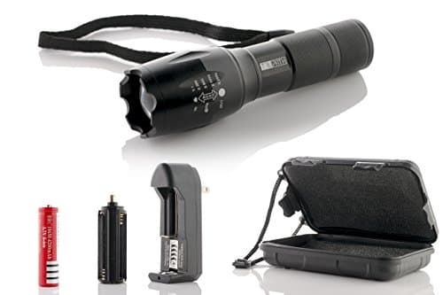 TruPath Brightest High Power LED Flashlight w/ Rechargeable 18650 Battery & Adapter- Ultra Bright 2500 Lumens - Waterproof, Zoomable Torch - Best Tactical Flashlight for Camping/Blackouts & More