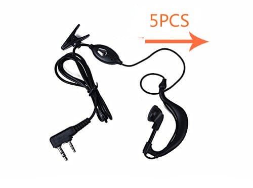 Dimmo Newest 5 Pack Earpiece Headset Mic for Baofeng UV 5R5RA5RA+5RB5RC5RD5RE5RE+ 666s 777s 888s