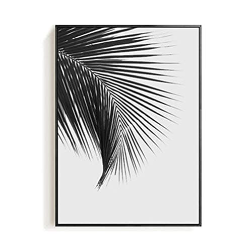 DLJJJBYE Modern Stretched and Framed Artwork Black Leaves Canvas Prints for Living Room, Bedroom, Kitchen, Office, Hotel, Dining Room, Office, Bar (Including Frame) (Color : C, Size : 70x100cm)