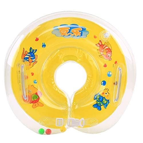 Inflatable Baby Swimming Ring Float Ball Pool Accessories for 1-18 Months or Pets (Yellow)