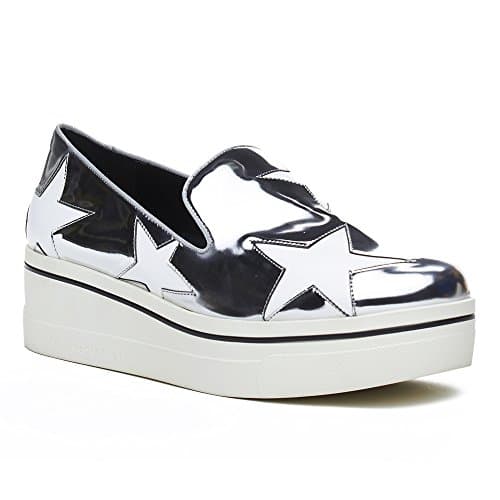 Stella McCartney Women's Indium Star Binx Platform Loafers Silver White