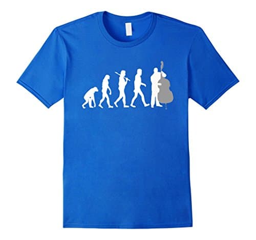 Double Bass Player Evolution Funny Music T-Shirt - Male Medium - Royal Blue