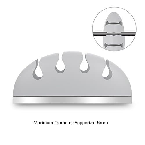 Cable Organizer Haldissim 4 Holes Premium Silicon Desktop Cable Clips Organizer Holder Wire Cord Management System with Aluminum Base for Phone Cable