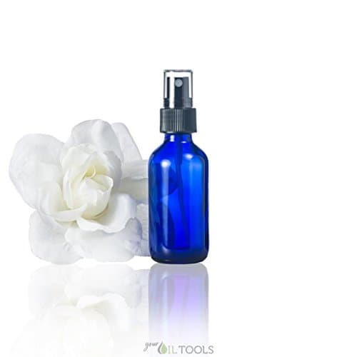 Your Oil Tools 1 Oz Blue Glass Bottle with Black Pump Mist Sprayer (Qty 5)