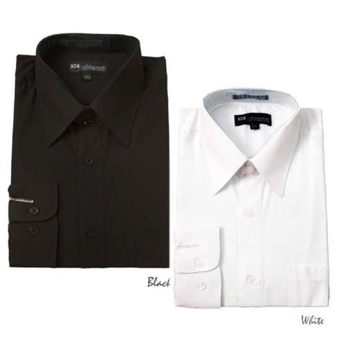 Milano Moda Men's Solid Classic Dress Shirt SG02-White-19-19 1/2-36-37