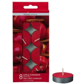 LUMINESSENCE Apple Cinnamon Scented Tealight Candles, 8-ct. Pack