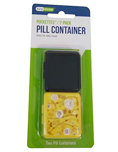 Indestructo Travel Pill Boxes, Yellow, 2-Pack (4 Pieces)