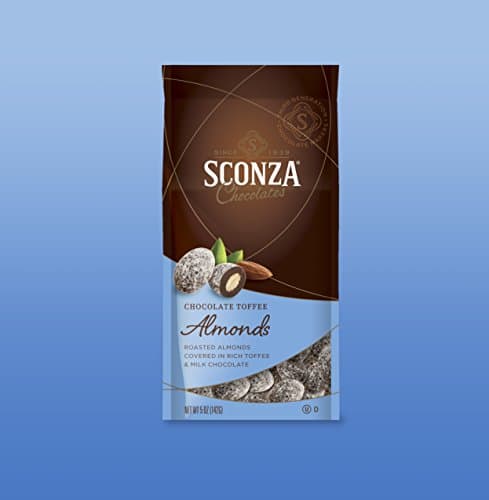 SCONZA CHOCOLATE TOFFEE ALMONDS 5 OZ/BAG