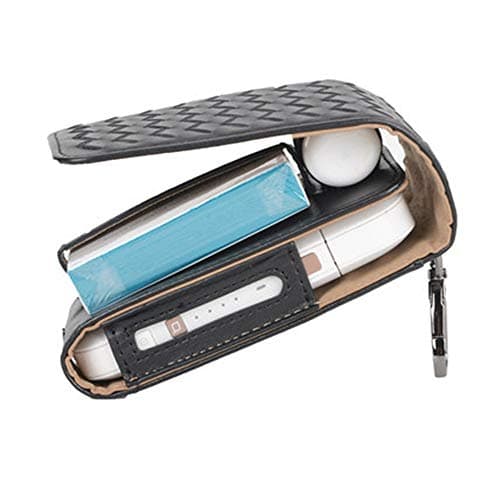 Iqos Electronic Cigarette Protective Holder Tobacco Cigarette Protective Holder Electronic Cigarette PU Leather Carrying Case Box Cigar Cover,Black