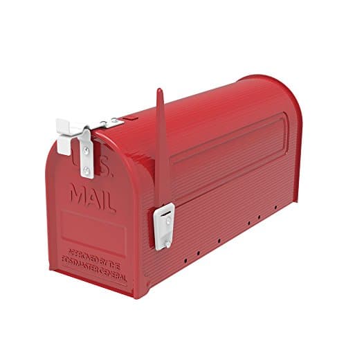 Crazyworld Medium Capacity Iron Mailbox Letter Box Post Mounted HPB1001 Red