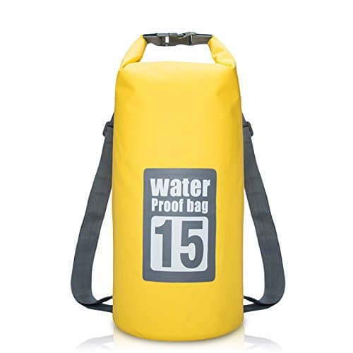 Dry Bag Backpack Roll Top Waterproof Floating Duffle Gear Bag with Adjustable Shoulder Straps for Boating Kayaking Fishing Rafting Camping Canoeing Water Sports 15L