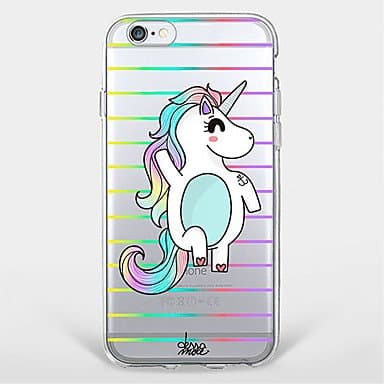 Cases for IPHONE Happy Unicorn TPU 7 7Plus 6S/6 6Plus/5S SE (Compatible Models : IPhone 8 Plus)