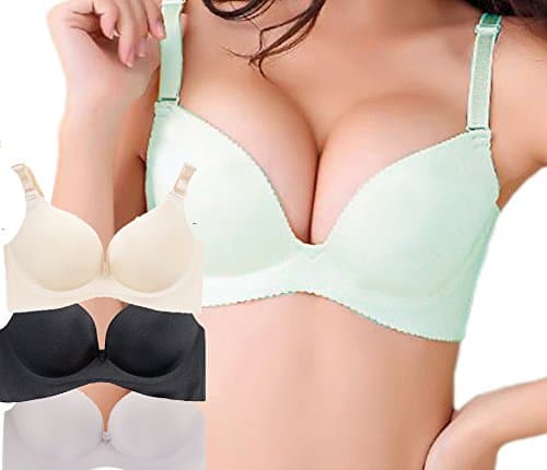 Tomas Marshal Women Bra Everyday Bra Basic Bra Comfort Bra Lightly Padded Bra Plunge Demi Bra t shirt Bra (36A, Mint)