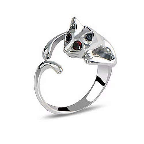 Doyime Cat Ring Cute Animal Shape Opening Ring Women Ring Jewellery Accessories