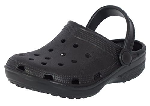 'Zac and Evan Boys\' Mules Black Rubber Clogs, Size 1-2'