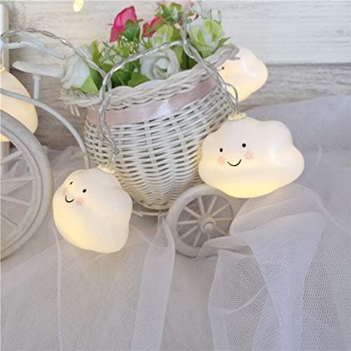 Vinkent Light String Smiling clouds Lamp Battery Operated Copper Wire Christmas Decor Light for Home Wedding Party