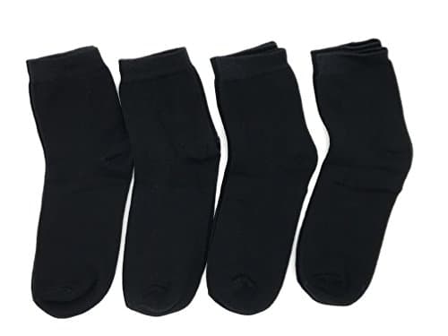 Cotton Bamboo Blend Men Socks Quarter Crew Socks Athletic Odor-free Set of 4 Pairs Size 5-8